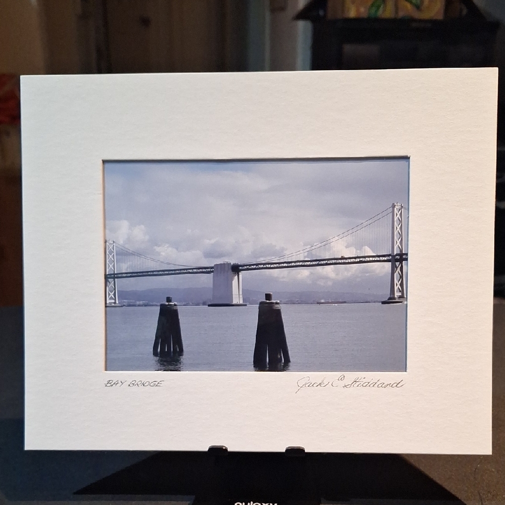 Bay Bridge Black/White Art Photo By Jack E. Stiddard 5x7/8x10 White Mat